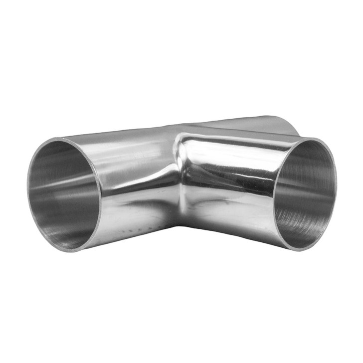 51mm OD EQUAL TEE EXHAUST PIPE 304 STAINLESS STEEL POLISHED