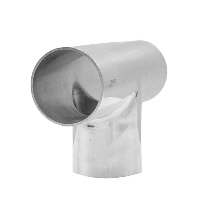 63mm OD EQUAL TEE EXHAUST PIPE 304 STAINLESS STEEL POLISHED