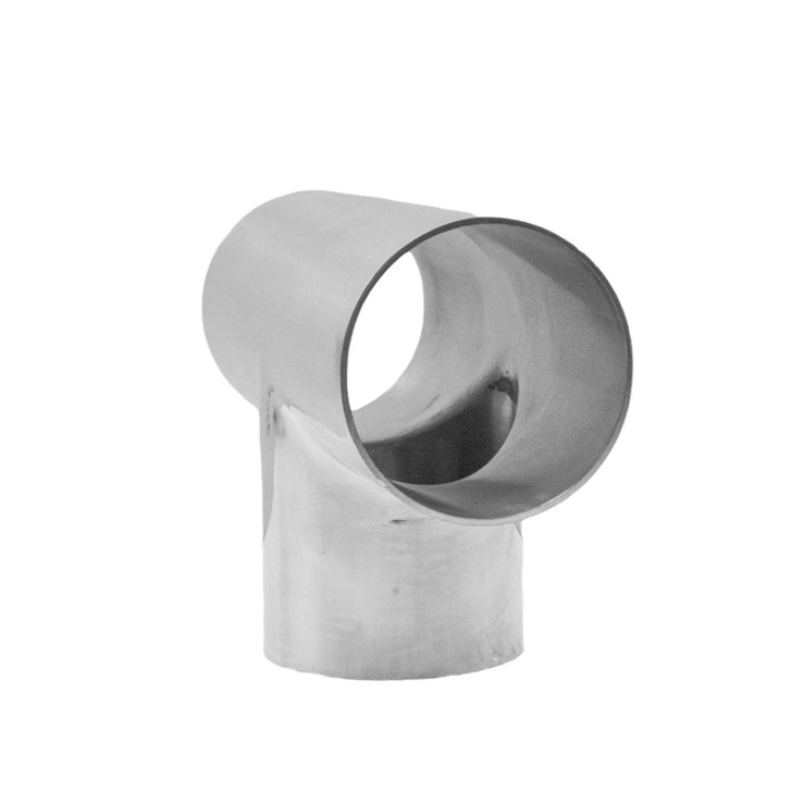 63mm OD EQUAL TEE EXHAUST PIPE 304 STAINLESS STEEL POLISHED