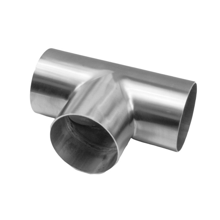 76mm OD EQUAL TEE EXHAUST PIPE 304 STAINLESS STEEL POLISHED