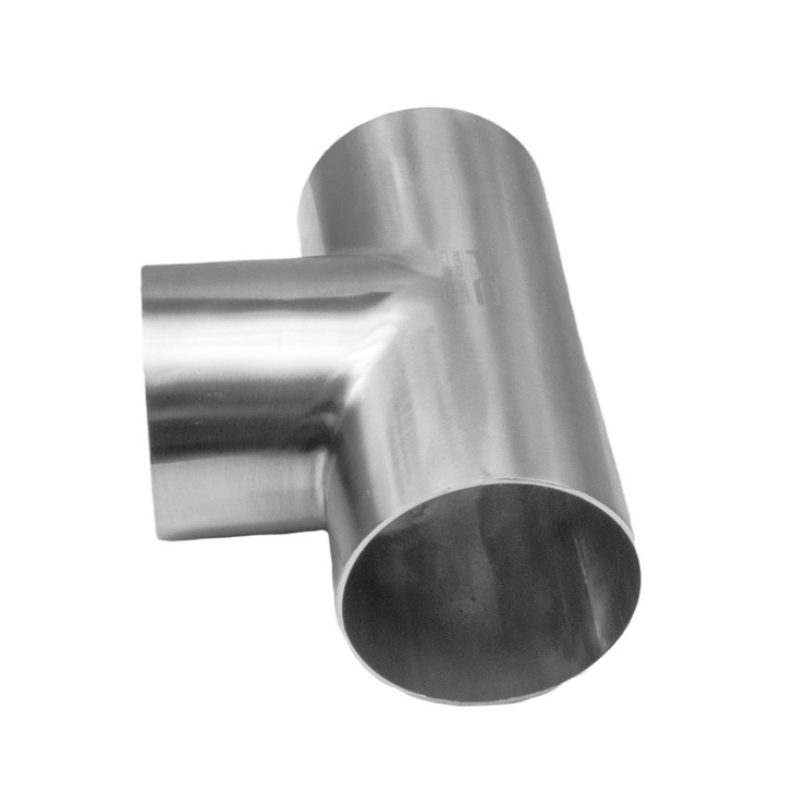 76mm OD EQUAL TEE EXHAUST PIPE 304 STAINLESS STEEL POLISHED