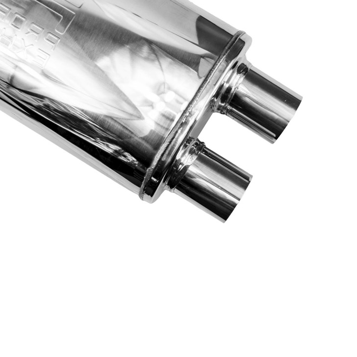 3" 76mm 5" x 8" Oval x 18" D/D Profusion 304 Stainless Steel Exhaust Silencer