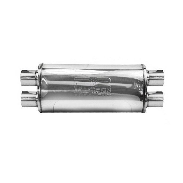 3" 76mm 5" x 8" Oval x 18" D/D Profusion 304 Stainless Steel Exhaust Silencer