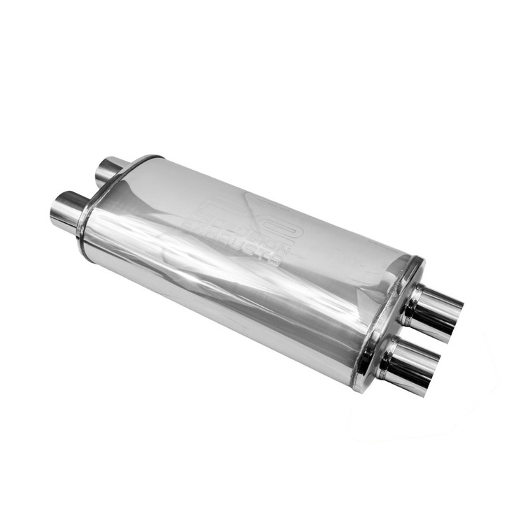 3" 76mm 5" x 8" Oval x 18" D/D Profusion 304 Stainless Steel Exhaust Silencer