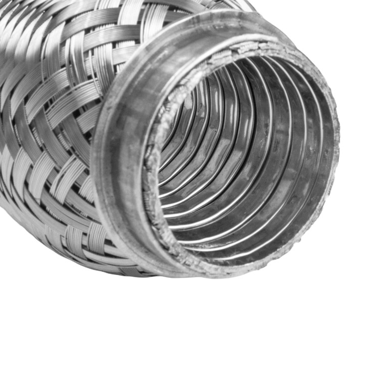 38mm x 100mm Interlock Weld On 304 Stainless Steel Exhaust Turbo Flexi Tube Pipe