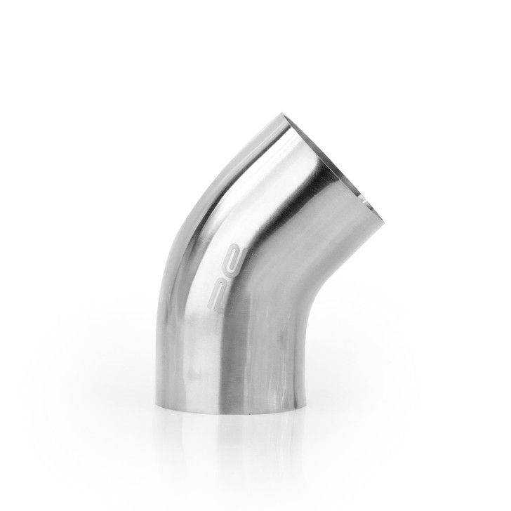 45 degree 2.5" 63mm Tight 1D Mandrel Exhaust Bend T304 Stainless Steel Polished