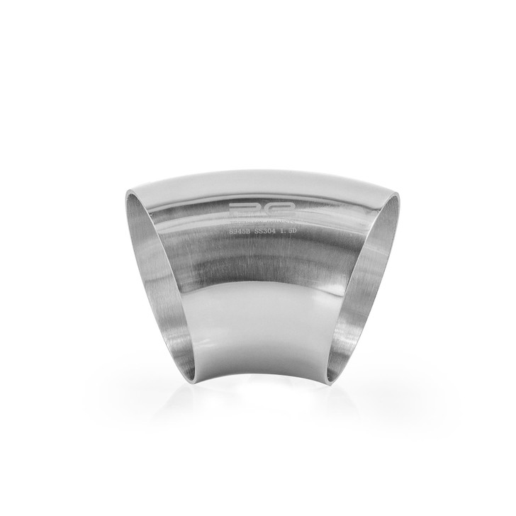 45 degree 3.5" 88.9mm Tight Mandrel Exhaust Bend T304 Stainless Steel Polished
