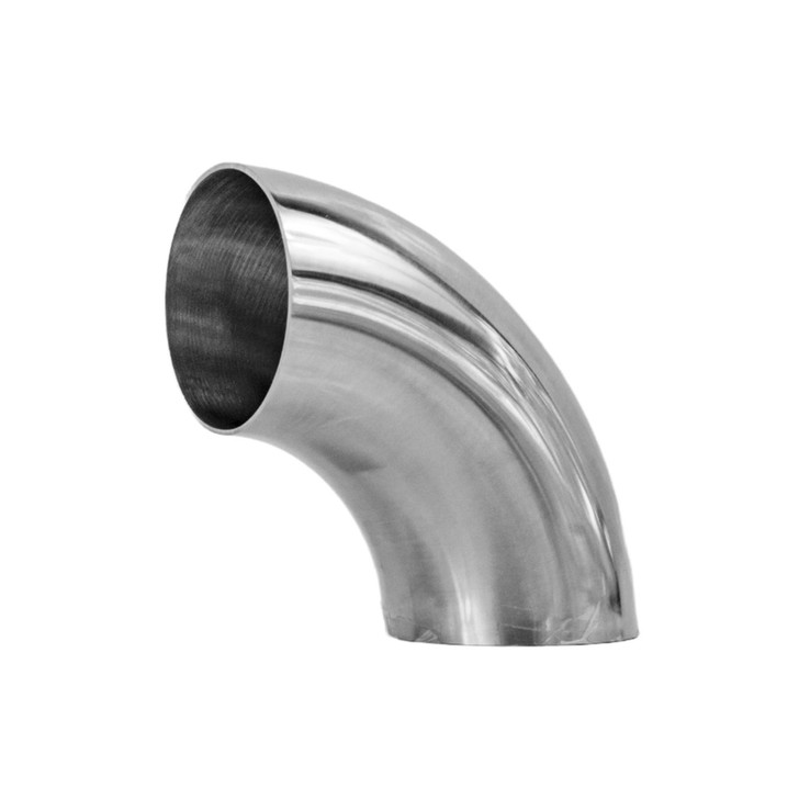 90 degree 3.5" 88.9mm Tight Mandrel Exhaust Bend T304 Stainless Steel Polished