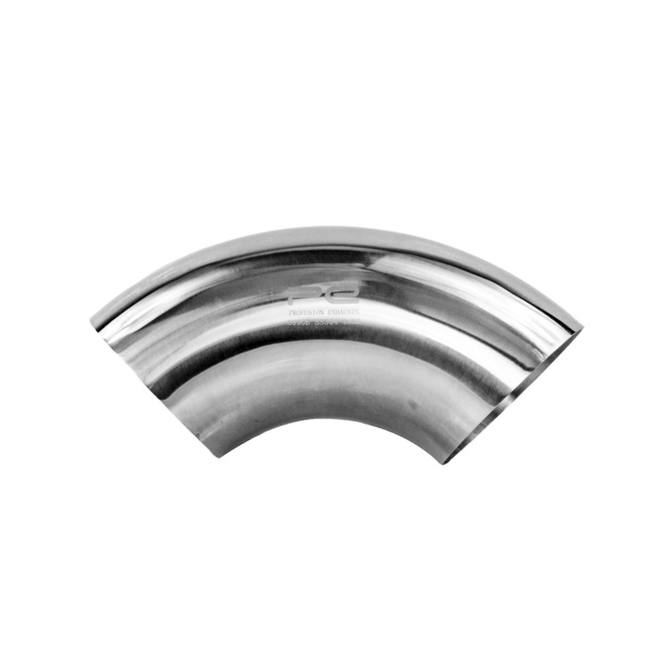 90 degree 3.5" 88.9mm Tight Mandrel Exhaust Bend T304 Stainless Steel Polished