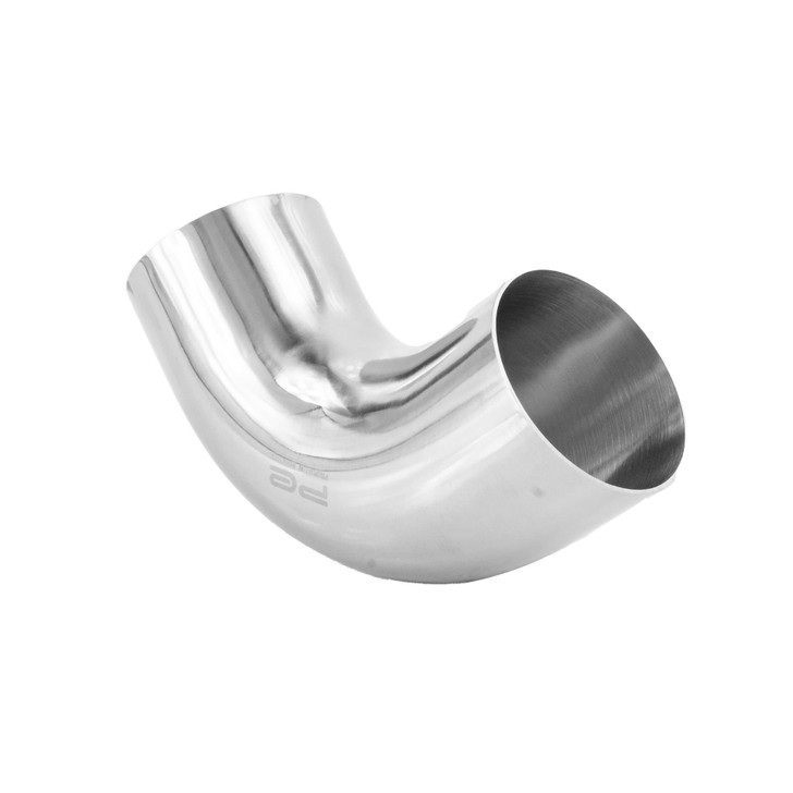 90 degree 3" 76mm Tight 1D Mandrel Exhaust Bend T304 Stainless Steel Polished