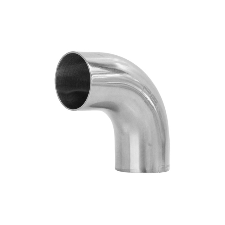90 degree 2.25" 57mm Tight 1D Mandrel Exhaust Bend T304 Stainless Steel Polished