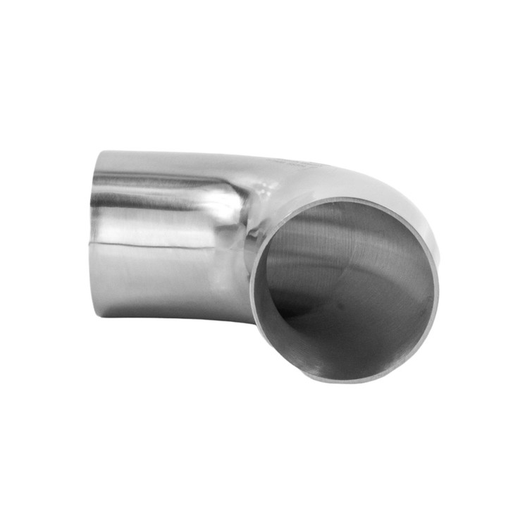 90 degree 2.25" 57mm Tight 1D Mandrel Exhaust Bend T304 Stainless Steel Polished