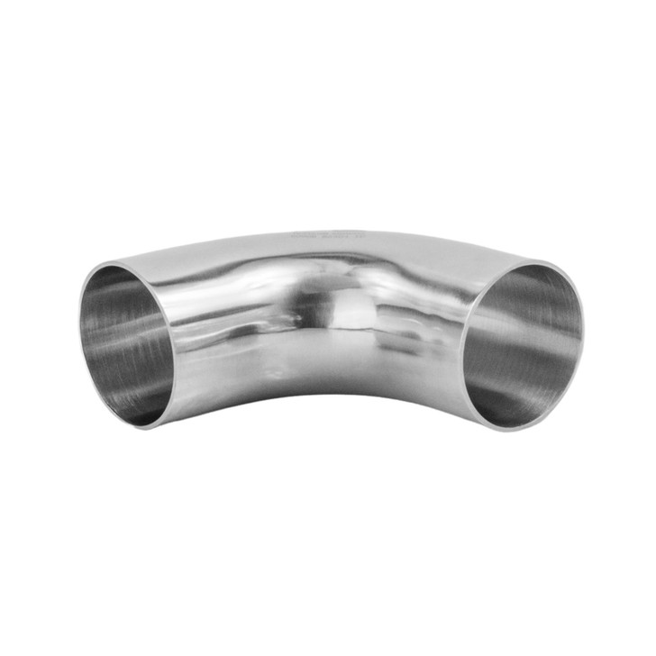 90 degree 2" 51mm Tight 1D Mandrel Exhaust Bend T304 Stainless Steel Polished