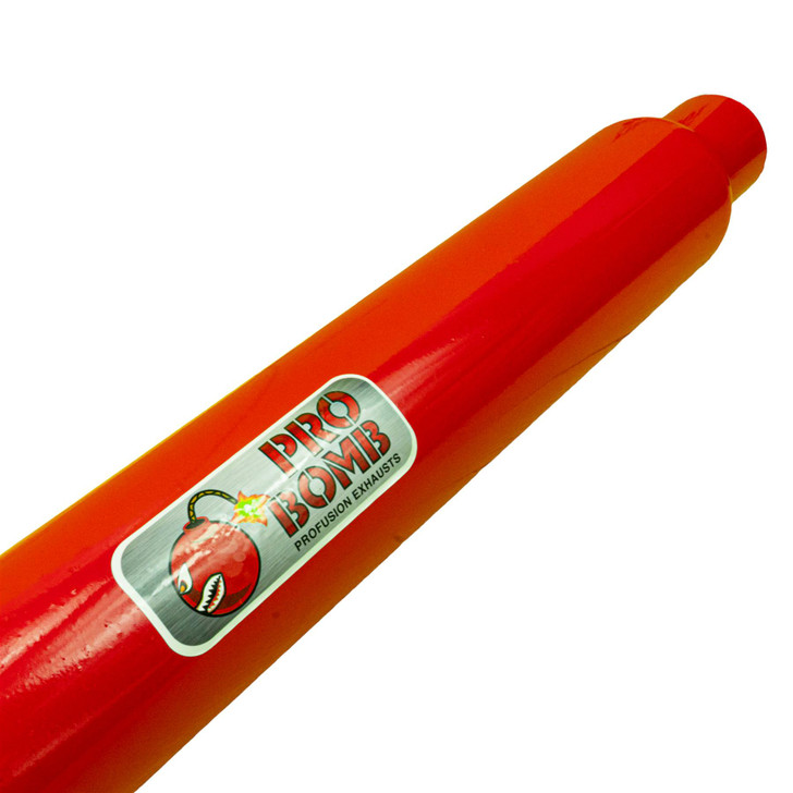 2" 51mm 3.5" Round x 22" Pro Bomb Glass Pack Exhaust Silencer Cherry Red