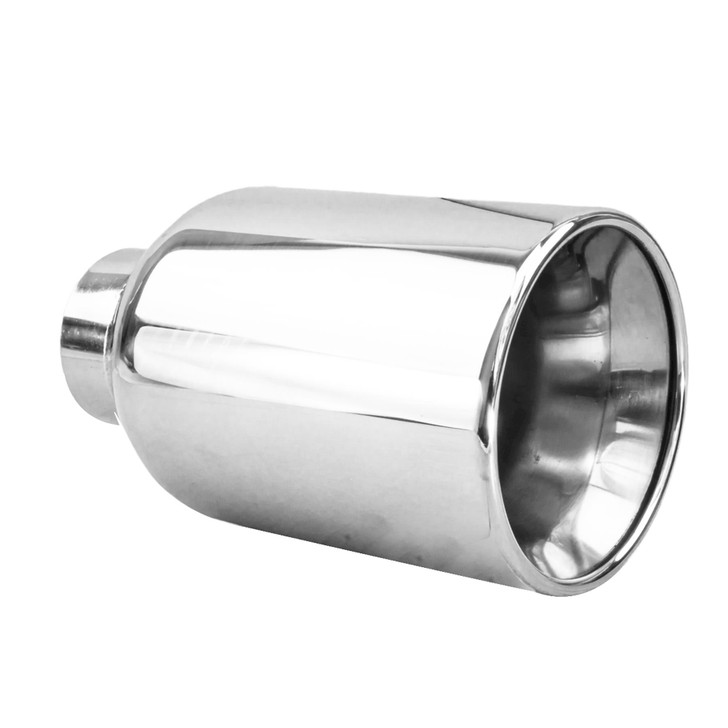 4.72 inch Round Straight Cut - Rolled Edge Mirror Polished 304 Stainless Steel Exhaust Tip  - PE35029