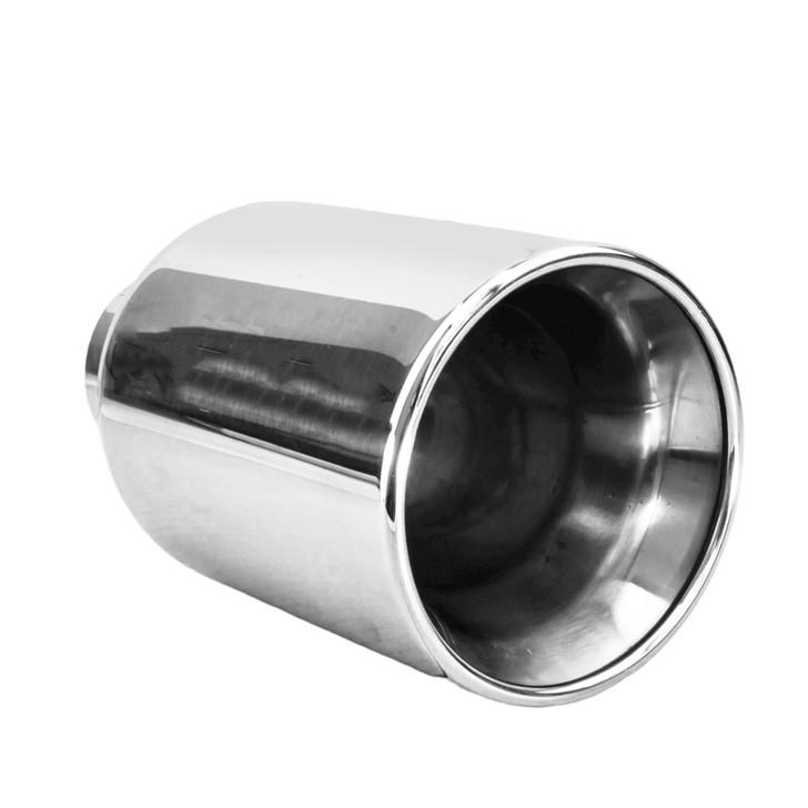 4.72 inch Round Straight Cut - Rolled Edge Mirror Polished 304 Stainless Steel Exhaust Tip  - PE35029