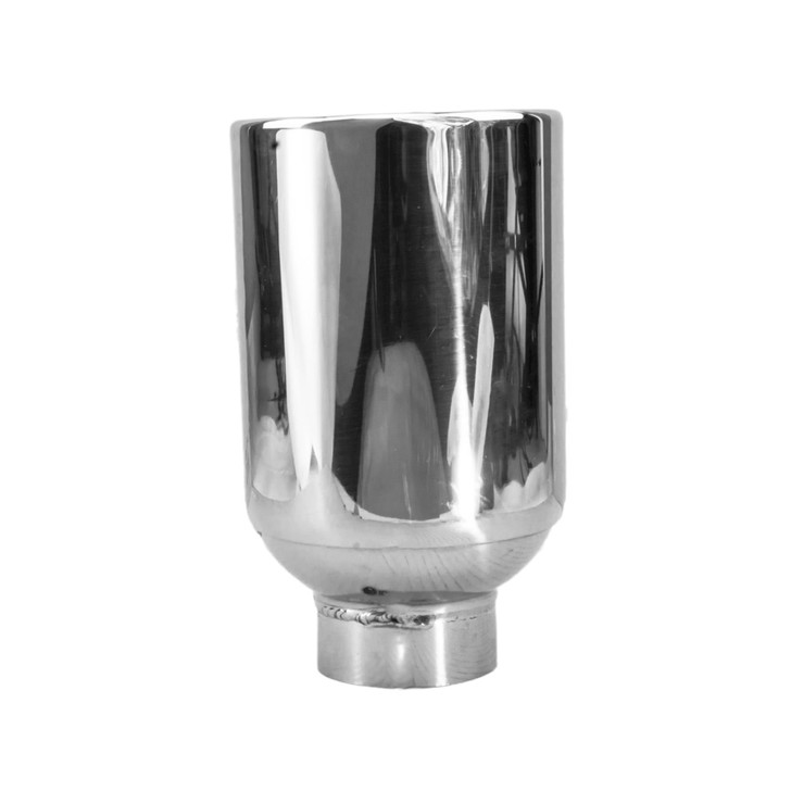4.72 inch Round Straight Cut - Rolled Edge Mirror Polished 304 Stainless Steel Exhaust Tip  - PE35029
