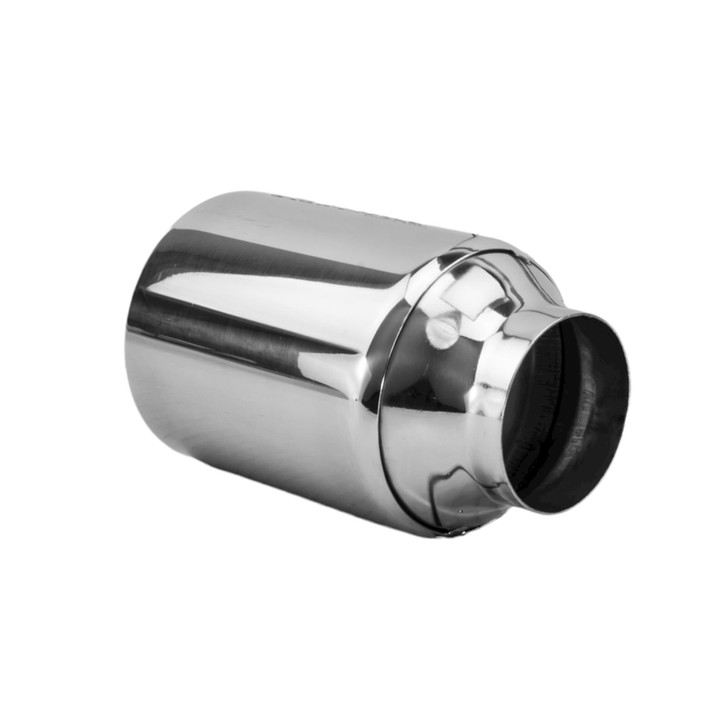 4 inch Round Straight Cut Mirror Polished 304 Stainless Steel Exhaust Tip  - PE35025
