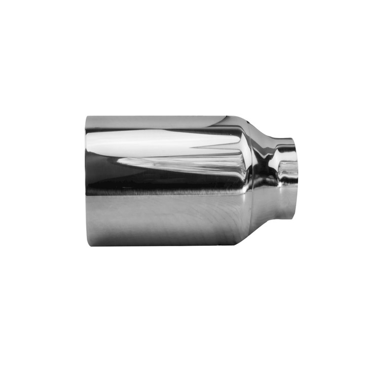 4 inch Round Straight Cut Mirror Polished 304 Stainless Steel Exhaust Tip  - PE35025