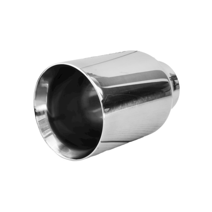 4 inch Round Straight Cut Mirror Polished 304 Stainless Steel Exhaust Tip  - PE35025