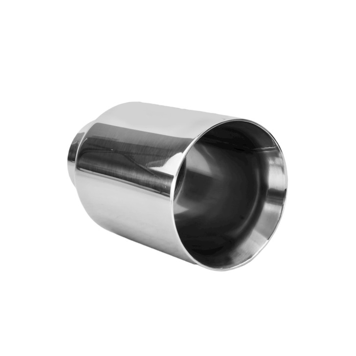 4 inch Round Straight Cut Mirror Polished 304 Stainless Steel Exhaust Tip  - PE35025