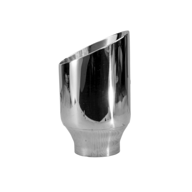 3.5 inch Round Slash Cut Mirror Polished 304 Stainless Steel Exhaust Tip  - PE35015
