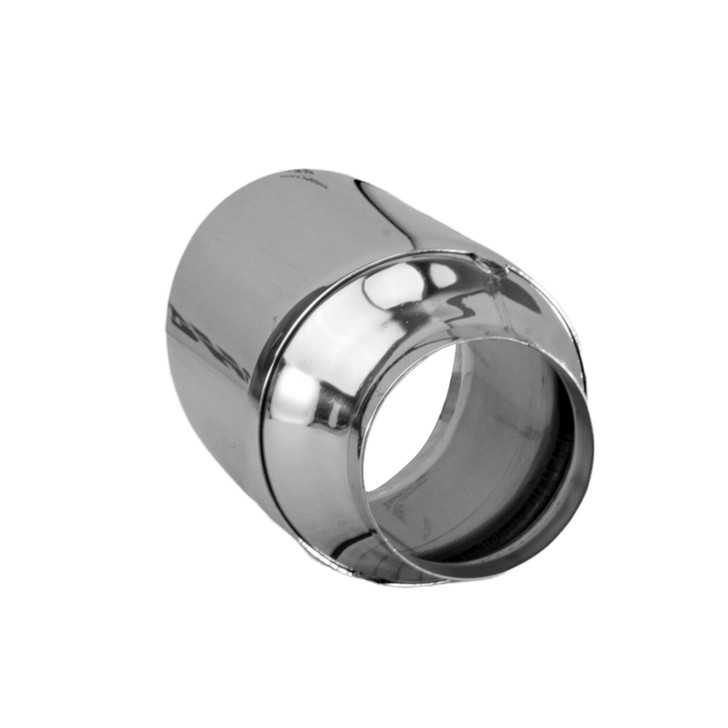 3.5 inch Round Slash Cut Mirror Polished 304 Stainless Steel Exhaust Tip  - PE35015