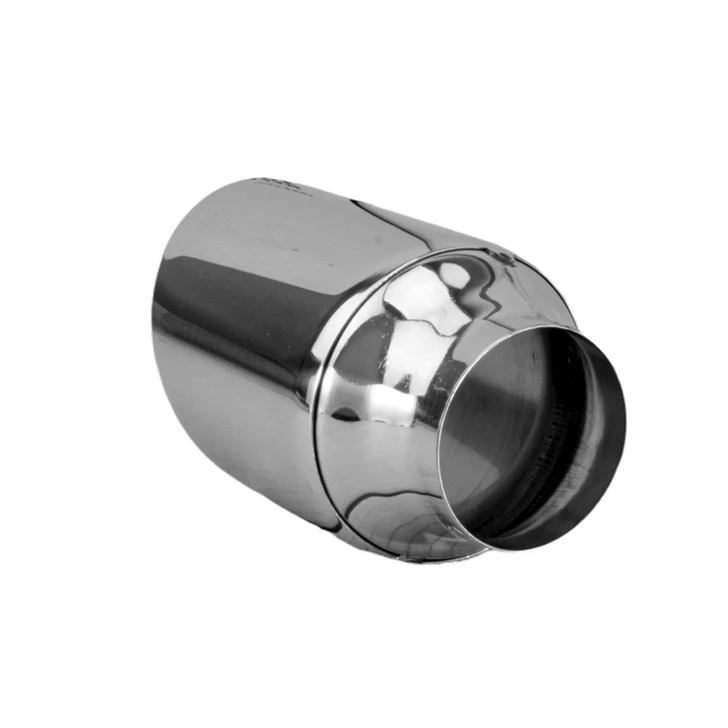 3.5 inch Round Slash Cut Mirror Polished 304 Stainless Steel Exhaust Tip  - PE35015