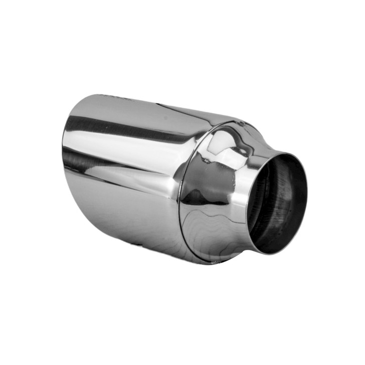 3.5 inch Round Slash Cut Mirror Polished 304 Stainless Steel Exhaust Tip  - PE35015