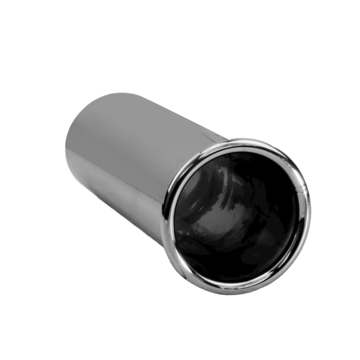 2.36 inch Round Straight Cut - Rolled Edge  Mirror Polished 304 Stainless Steel Exhaust Tip  - PE57RT