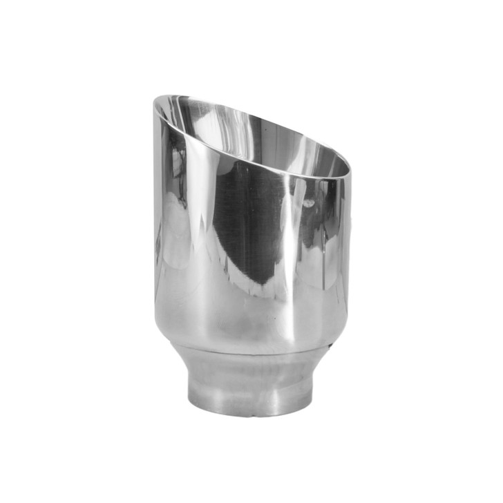 4 inch Round Slash Cut Mirror Polished 304 Stainless Steel Exhaust Tip  - PE35026