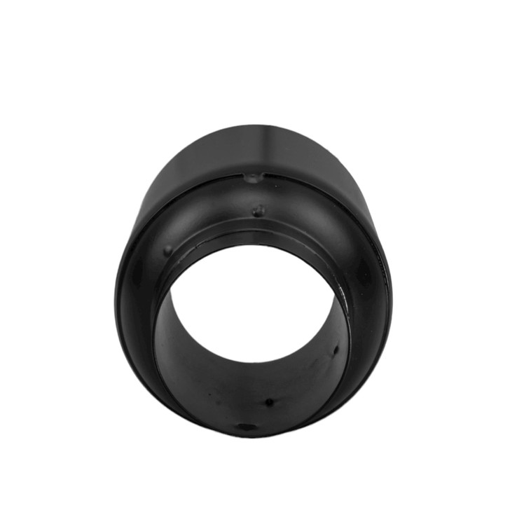 4 inch Round Slash Cut - Rolled Edge Black Powder Coated 304 Stainless Steel Exhaust Tip  - PE35023