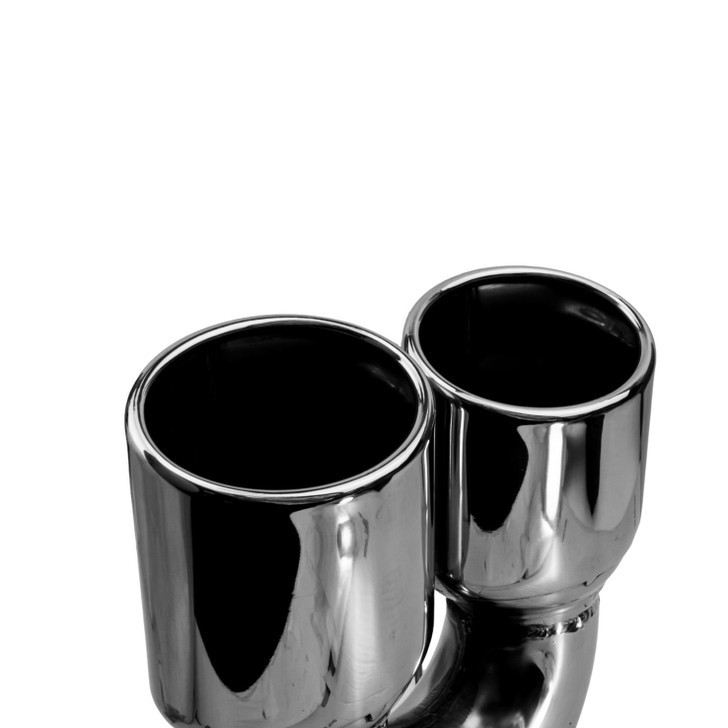 2.95 x 3.93 inch Oval Slash Cut - Rolled Edge Mirror Polished 304 Stainless Steel Exhaust Tip  - PE35034R