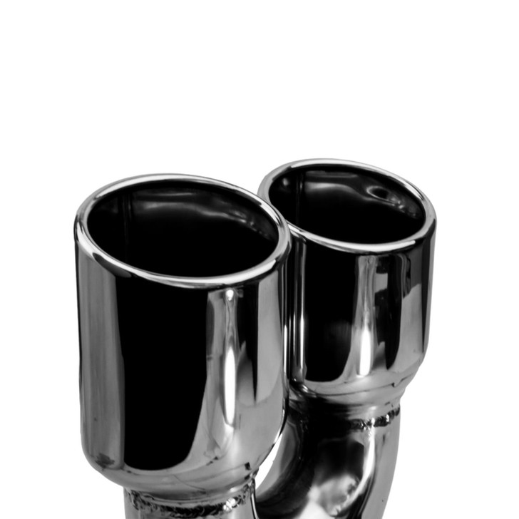 2.95 x 3.93 inch Oval Slash Cut - Rolled Edge Mirror Polished 304 Stainless Steel Exhaust Tip  - PE35034R