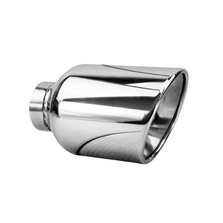 4.72 inch Round Slash Cut Mirror Polished 304 Stainless Steel Exhaust Tip  - PE35028