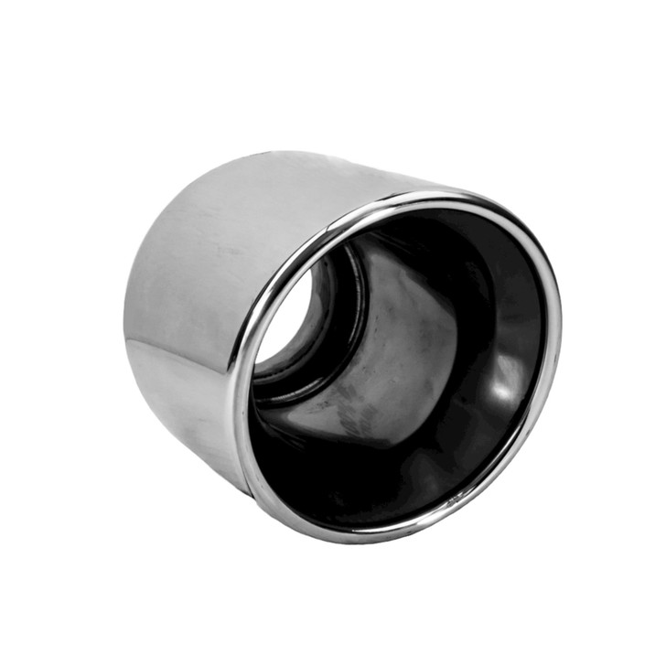 4.72 inch Round Slash Cut Mirror Polished 304 Stainless Steel Exhaust Tip  - PE35028