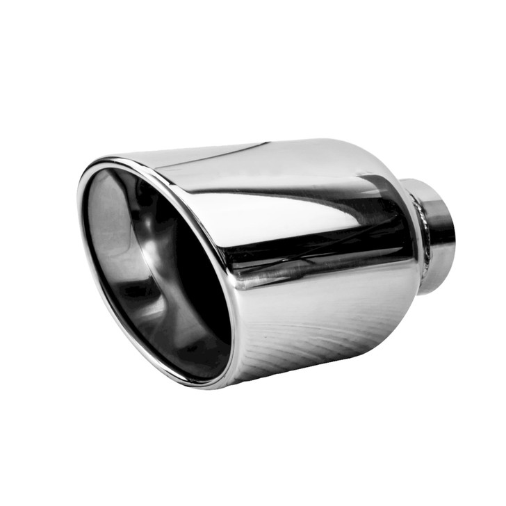 4.72 inch Round Slash Cut Mirror Polished 304 Stainless Steel Exhaust Tip  - PE35028
