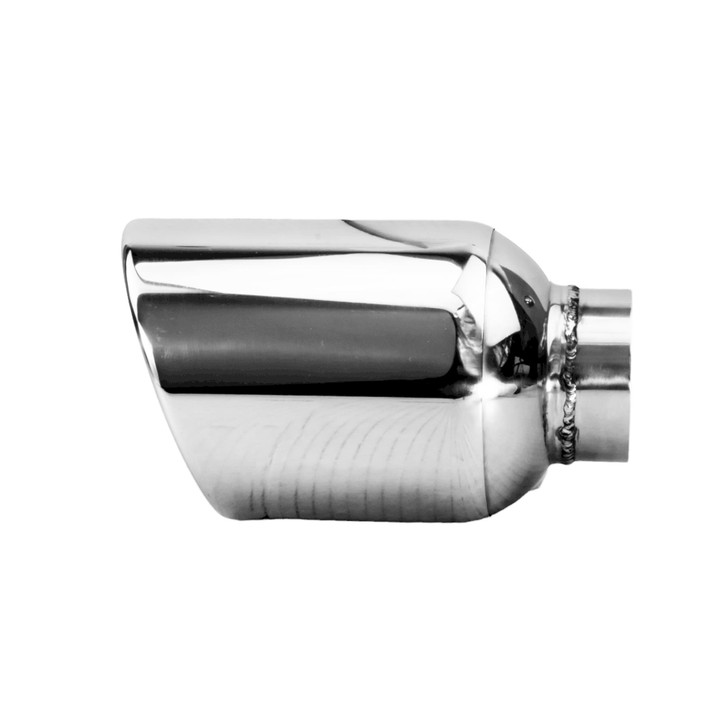 4.72 inch Round Slash Cut Mirror Polished 304 Stainless Steel Exhaust Tip  - PE35028