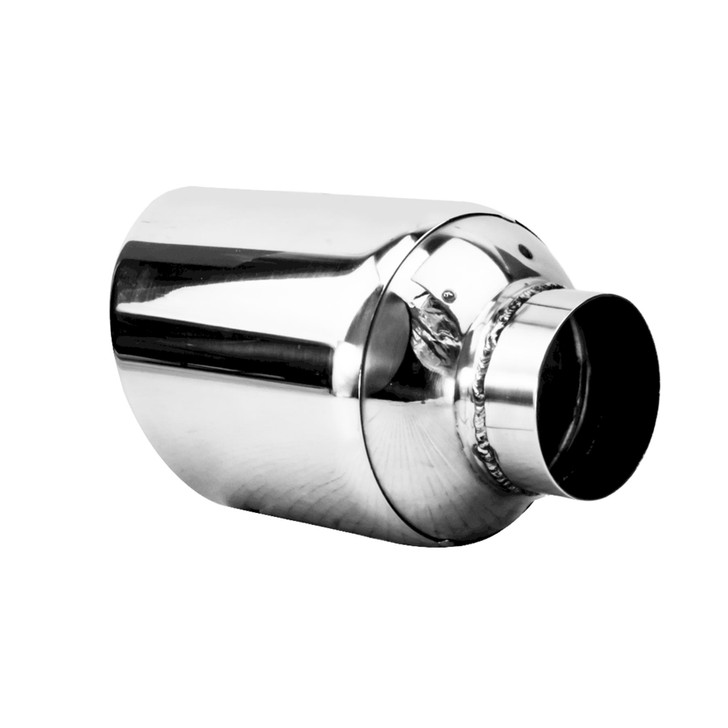 4.72 inch Round Slash Cut Mirror Polished 304 Stainless Steel Exhaust Tip  - PE35028