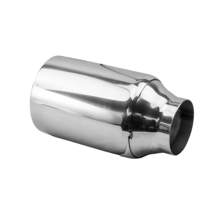 3.5 inch Round Straight Cut Mirror Polished 304 Stainless Steel Exhaust Tip  - PE35014