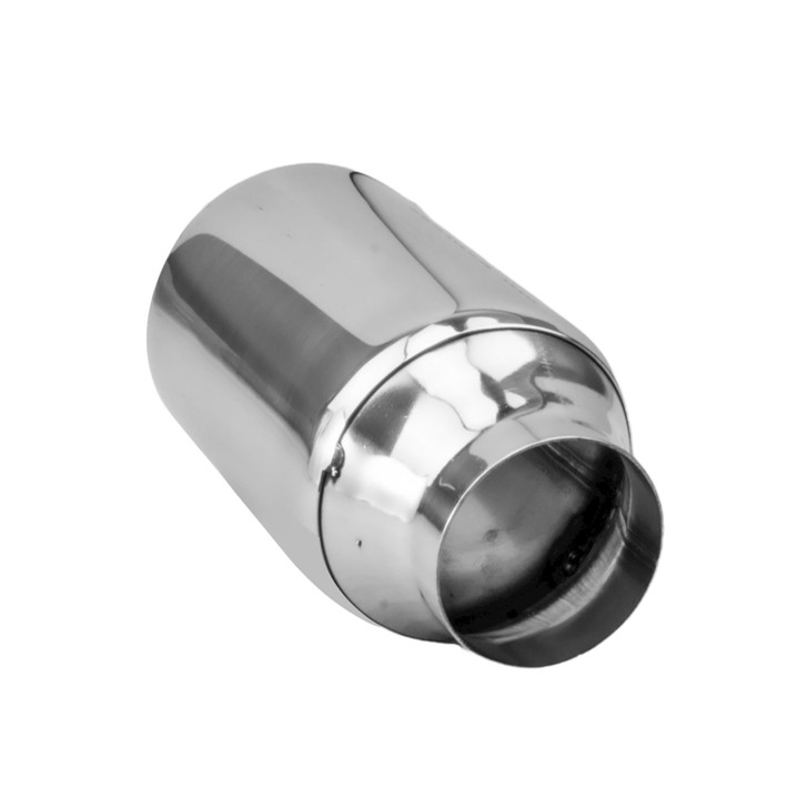 3.5 inch Round Straight Cut Mirror Polished 304 Stainless Steel Exhaust Tip  - PE35014