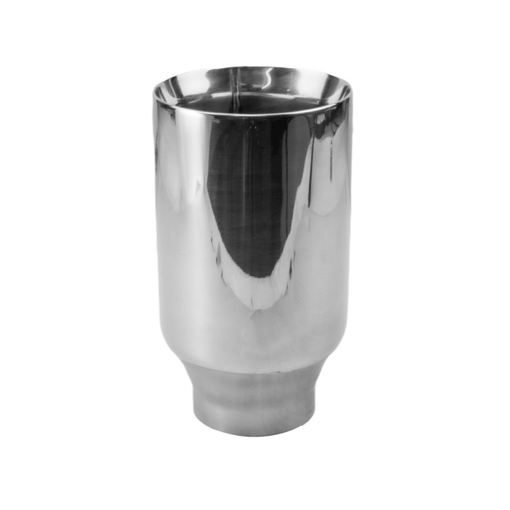 3.5 inch Round Straight Cut Mirror Polished 304 Stainless Steel Exhaust Tip  - PE35014