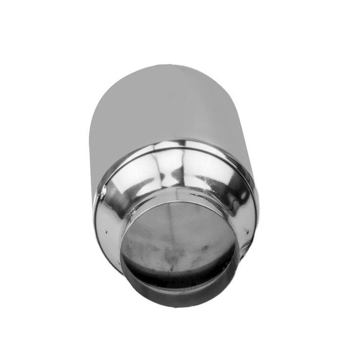 3.5 inch Round Straight Cut Mirror Polished 304 Stainless Steel Exhaust Tip  - PE35014