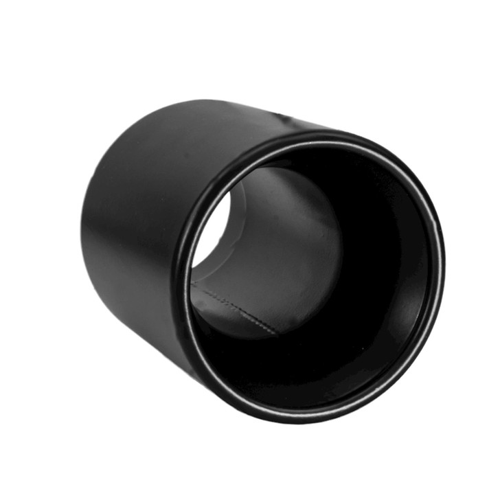 4 inch Round Straight Cut - Rolled Edge Black Powder Coated 304 Stainless Steel Exhaust Tip  - PE35024