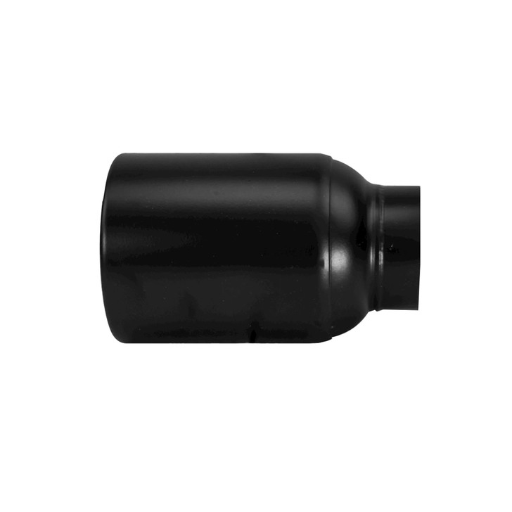 4 inch Round Straight Cut - Rolled Edge Black Powder Coated 304 Stainless Steel Exhaust Tip  - PE35024