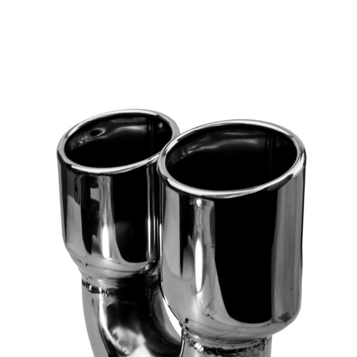 2.95 x 3.93 inch Oval Slash Cut - Rolled Edge Mirror Polished 304 Stainless Steel Exhaust Tip  - PE35034L