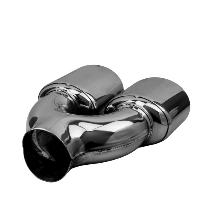2.95 x 3.93 inch Oval Slash Cut - Rolled Edge Mirror Polished 304 Stainless Steel Exhaust Tip  - PE35034L