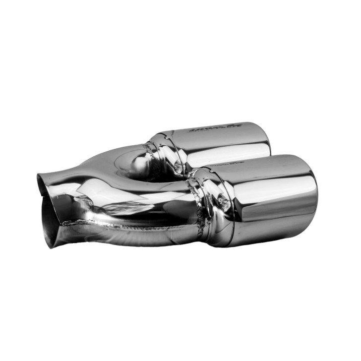 2.95 x 3.93 inch Oval Slash Cut - Rolled Edge Mirror Polished 304 Stainless Steel Exhaust Tip  - PE35034L