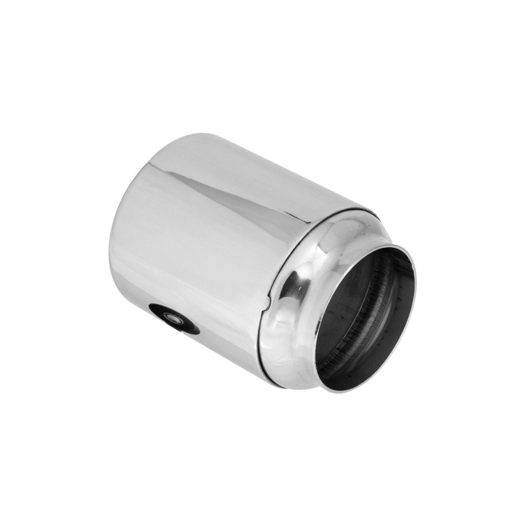2.55 inch Round Straight Cut Mirror Polished 304 Stainless Steel Exhaust Tip  - PE35003