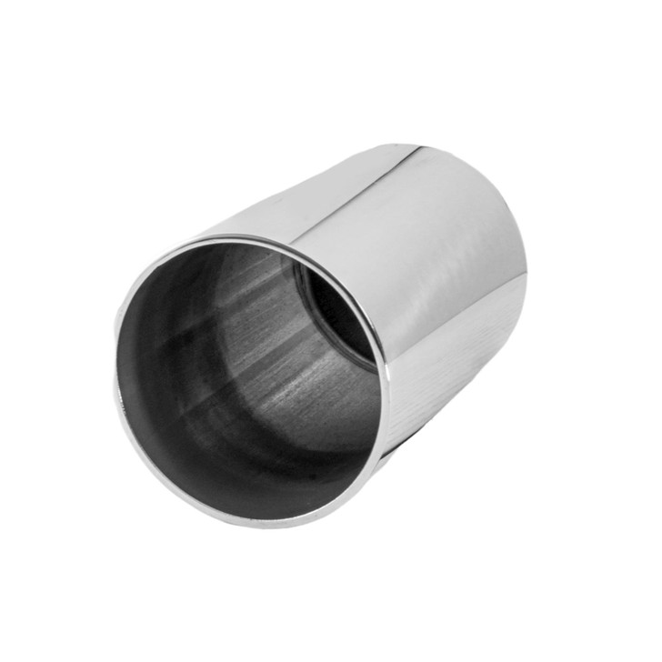3.5 inch Round Straight Cut Mirror Polished 304 Stainless Steel Exhaust Tip  - PE35016